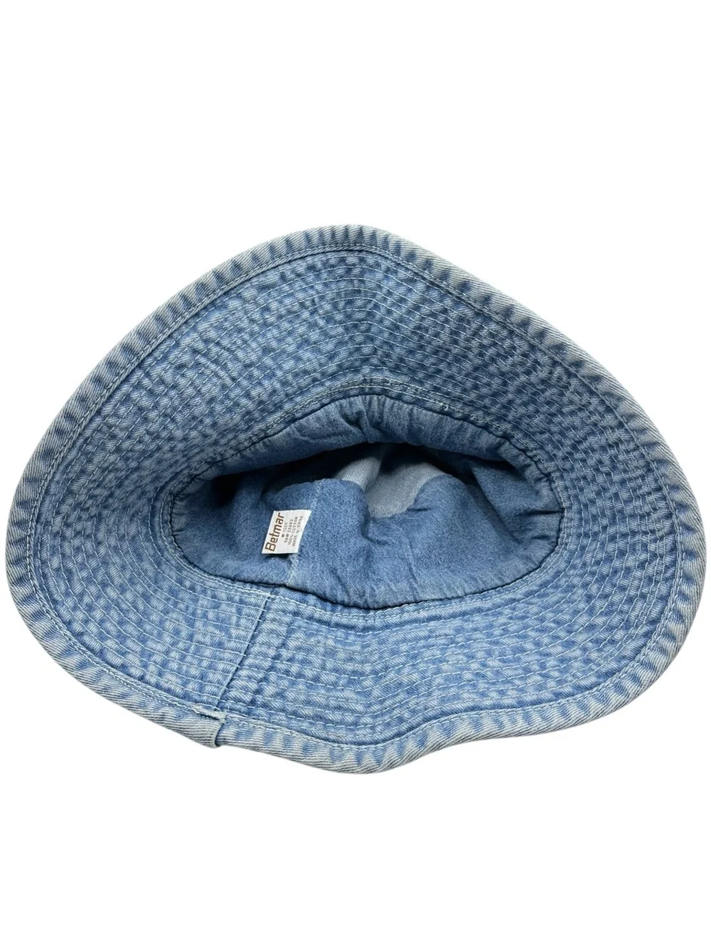 Betmar 90’s Y2K Retro Light Wash Denim Oversized Cotton Bucket Sun Hat - Picture 5 of 10
